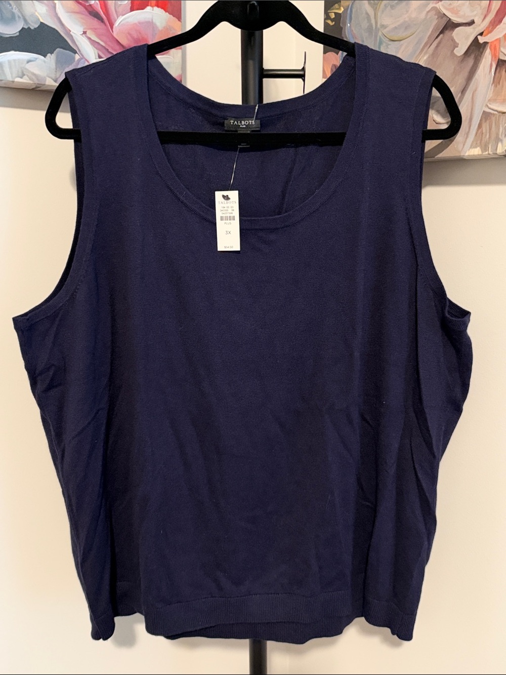Talbots Navy Blue Sleeveless Knit Tank